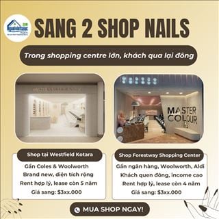 Sang 2 tiệm Nails tại shopping centre lớn ở Sydney