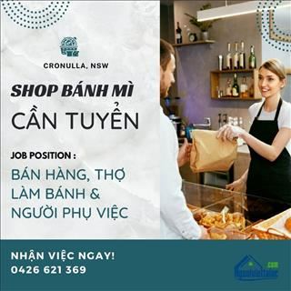 Shop bánh mì cần cô bán hàng và thợ làm bánh vùng Cronulla, NSW